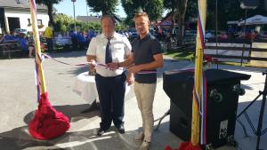 Predaja novozgrajenega prizidka k Gasilskem domu v Prebačevem 4